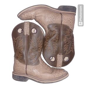 Smoky Mountain Boots Square Toe Kids Size 2 Brown/Tan Mid Calf